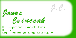 janos csincsak business card