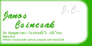 janos csincsak business card